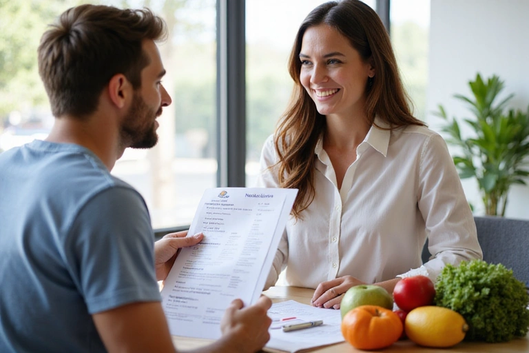 Nutrizionista che offre consulenza